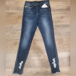 Flying Monkey Distressed Dark Blue Women's Jeans